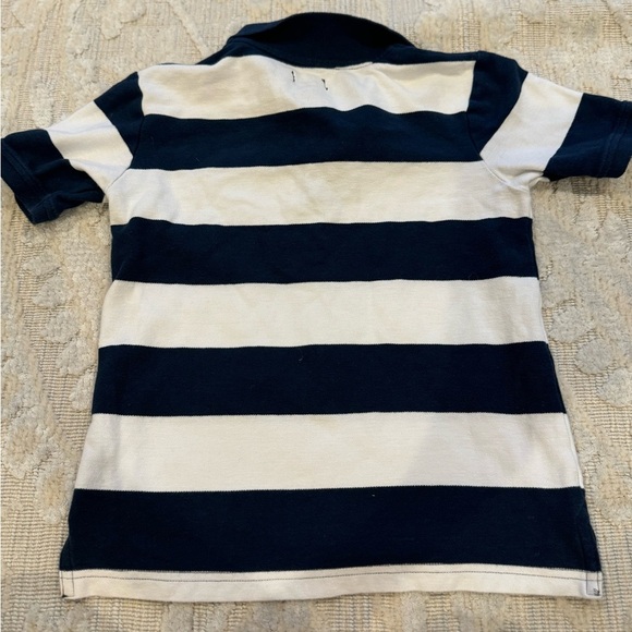 Sfera (Spain) boys cotton Polo Shirt size 7-8 Navy Blue and white stripes - Picture 4 of 4